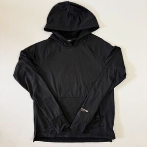 BEBE Sport Women’s Logo Hoodie Size M Black Rose Gold Zip Up Sweatshirt